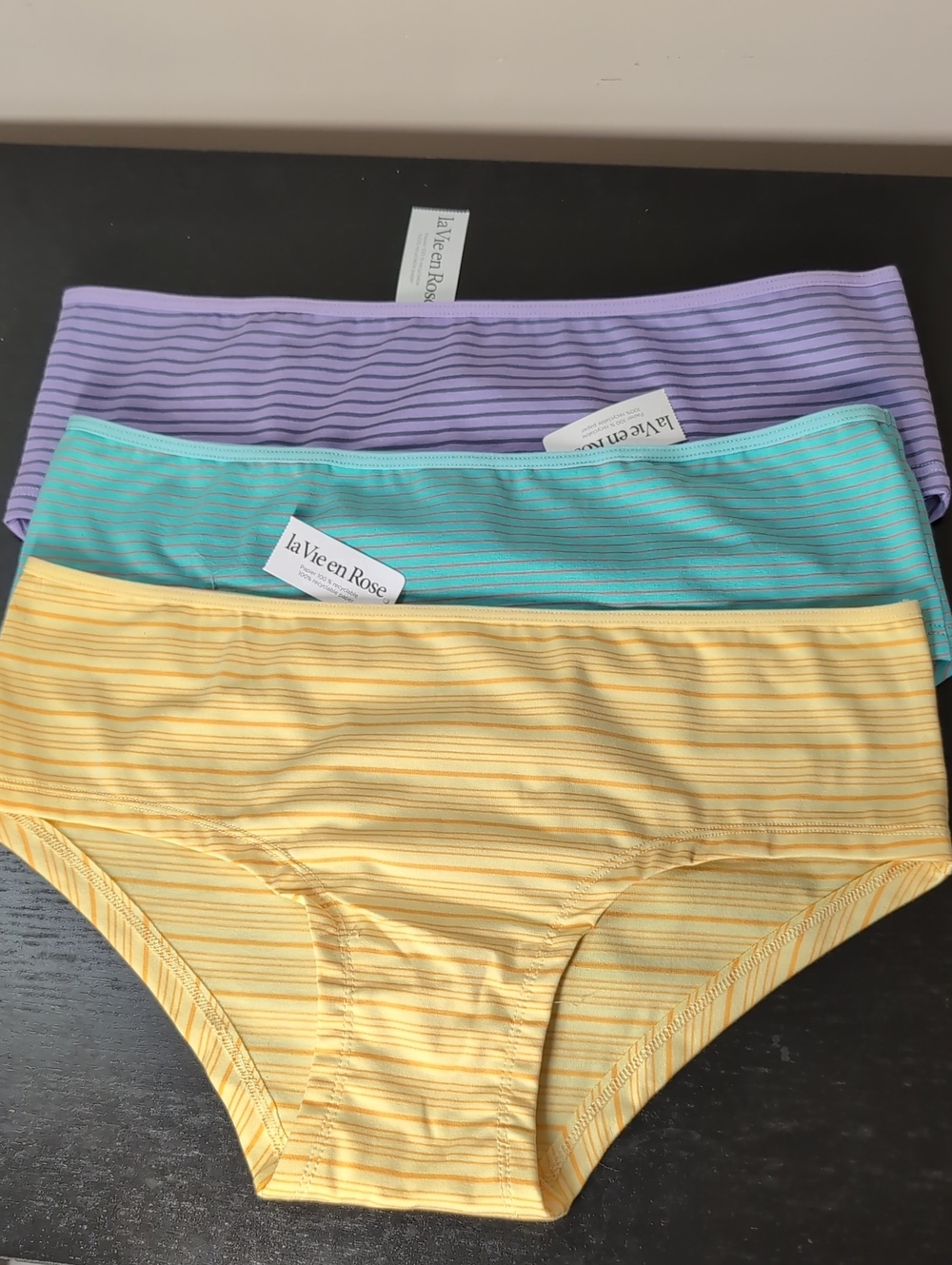 La Vie En Rose Cotton Panties 3 Set NEW Medium